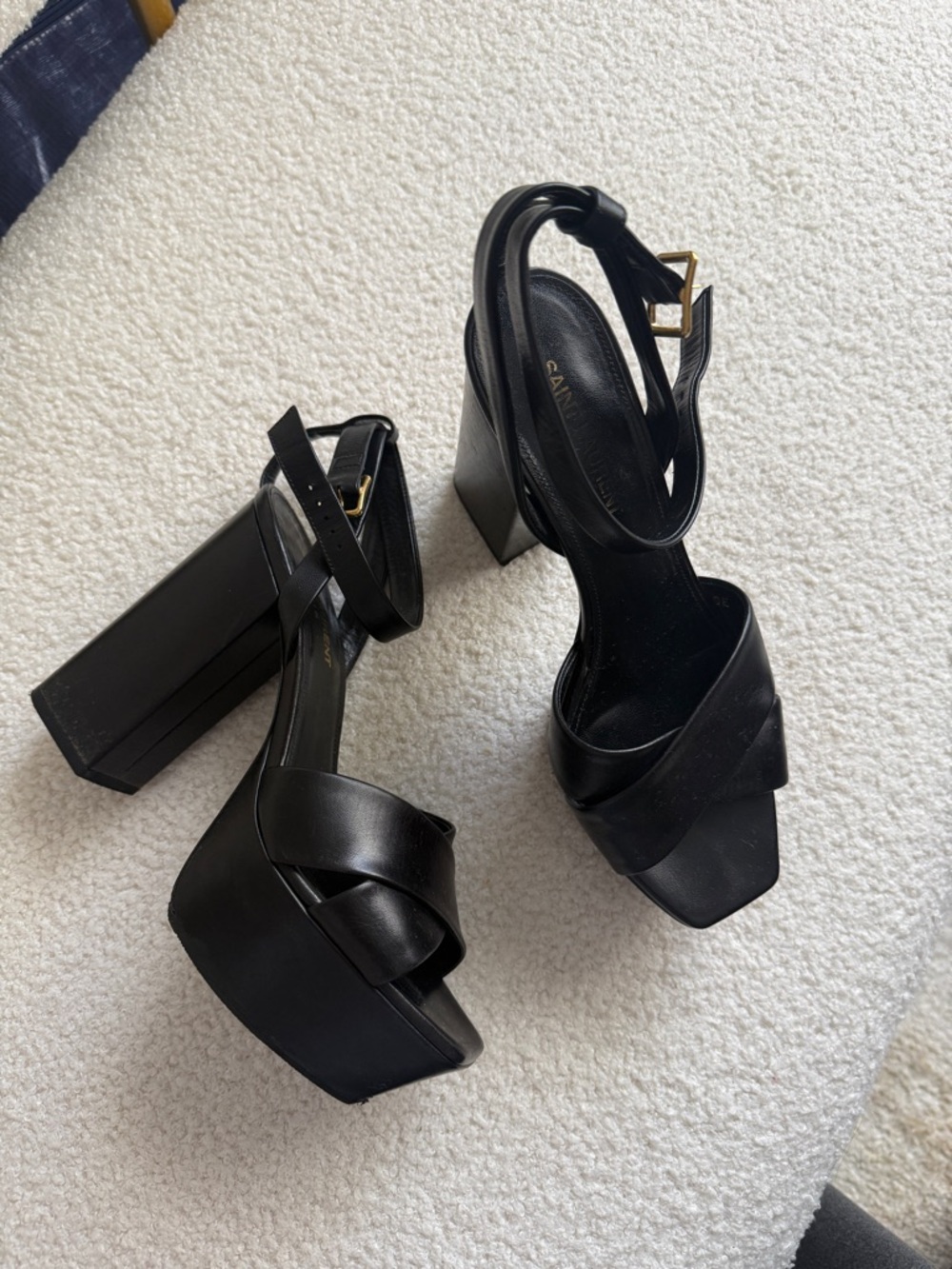 YSL Platform Block Heel Sandals